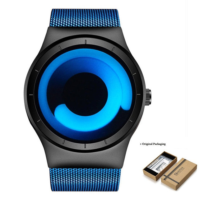 Men's Casual Party Watch. Cool Neon Quartz Steel Mesh Watch. WickedYo